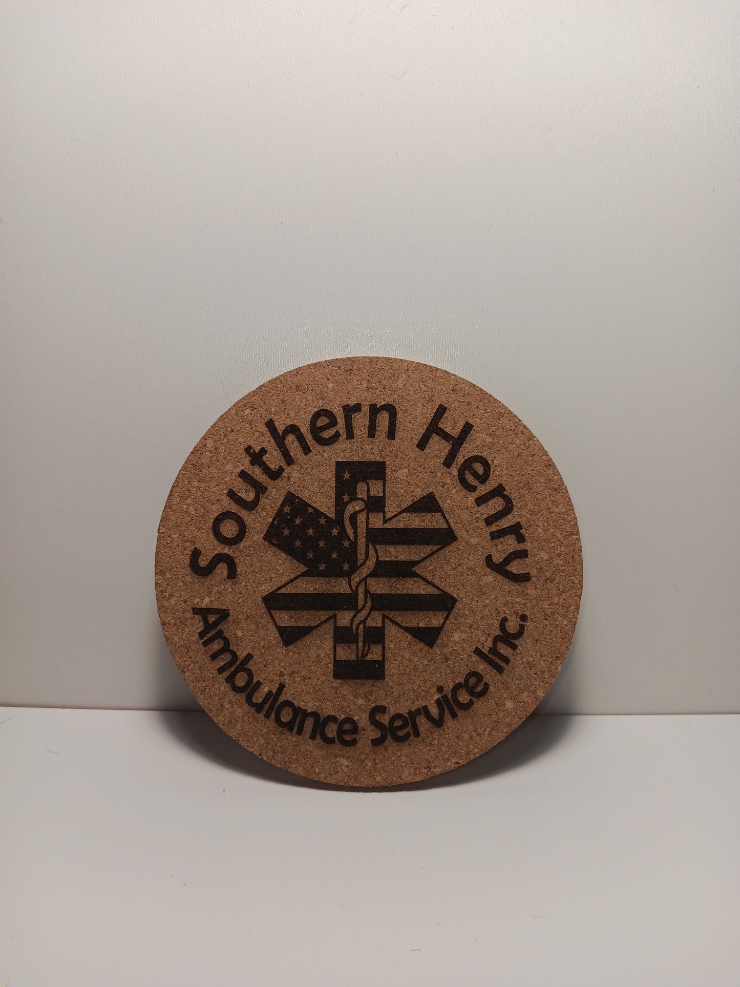 Southern Henry Ambulance Service Fundraiser 4" Diameter Circle Coaster -4 Pack