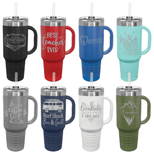 Polar Camel 40 OZ Travel Mug w/handle and Straw Included